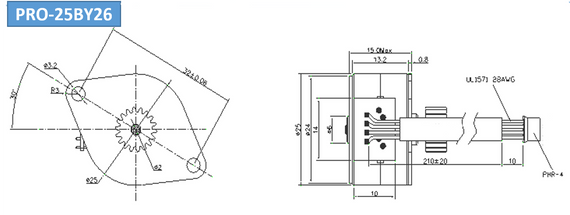 Шаговый двигатель PRO-25BY26 12V 25мм 800 PPS | Зображення 2
