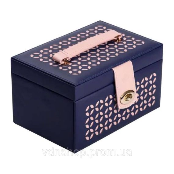 Скринька для прикрас з еко шкіри 3 яруси з дзеркалом органайзер для ювелірних виробів HP-5-17BL | Зображення 6