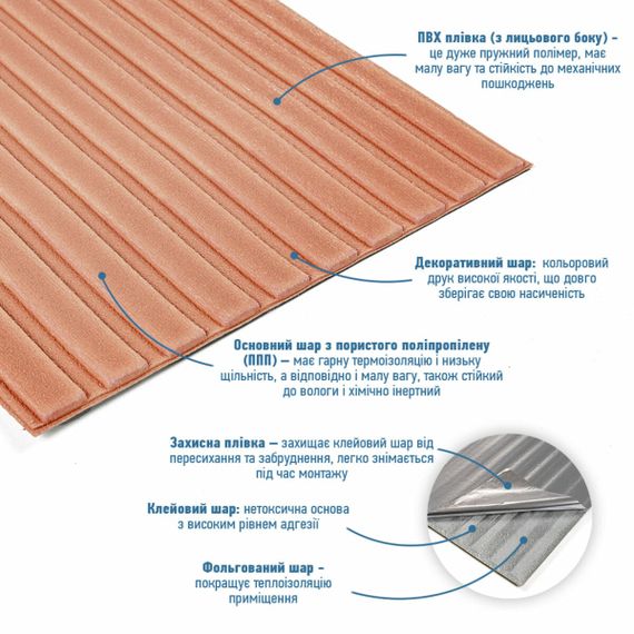 Панель-рейка в рулоні пудра 2900*350*6мм (D) SW-00002074 | Зображення 1