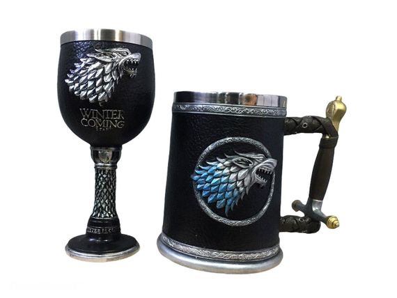 Подарочный Набор Кружка Чашка Бокал 3D Игра Престолов Game Of Thrones Winter is Coming Stark Дом Старков | Зображення 1