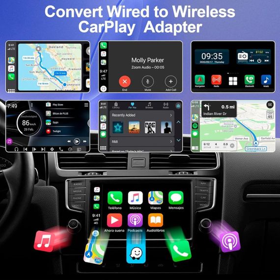 Бездротовий адаптер CarPlay XIXIXIAXIA Q1M 2025, конвертація з дротового Карплей Plug & Play USB-C iOS 12+ чорний | Зображення 2