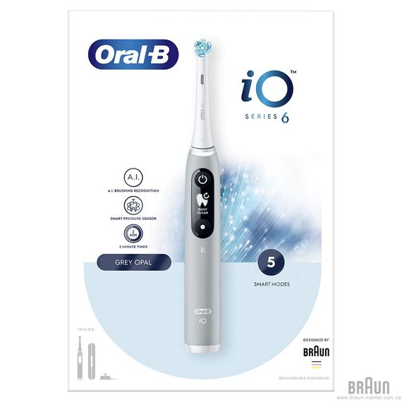 Електрощітка BRAUN Oral-B iO Series 6 iOM6.1A6.1K Grey Opal | Зображення 2