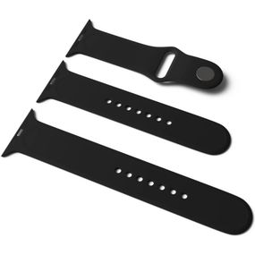 Силіконовий ремінець для Apple Watch Sport Band 38/40/41/42mm(ser.10) (S/M & M/L) 3pcs Чорний / Black