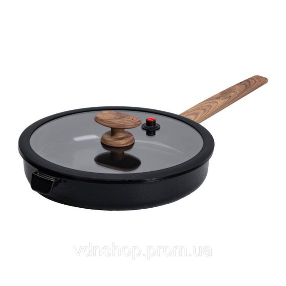 Алюмінієва сковорода з керамічним покриттям антипригарним 3,2 л Ø 28 см чорна MGC HP-4-459B