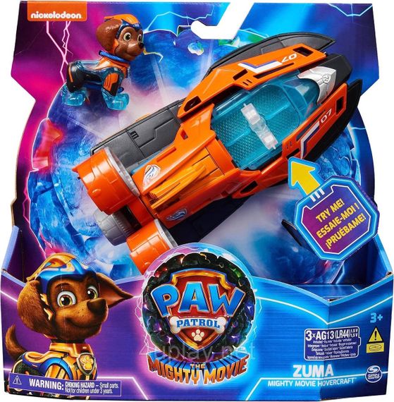 Щенячий Патруль Мегакіно 2023: Катер та фігурка Зуми. Paw Patrol Zuma Mighty Movie Hovercraft. Світло, звук