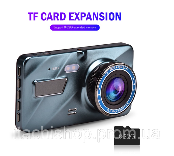 Видеорегистратор для автомобиля c задней камерой Dual Lens A10/F9/V2 Full HD 1080 H31 3,5 дюйма | Зображення 2