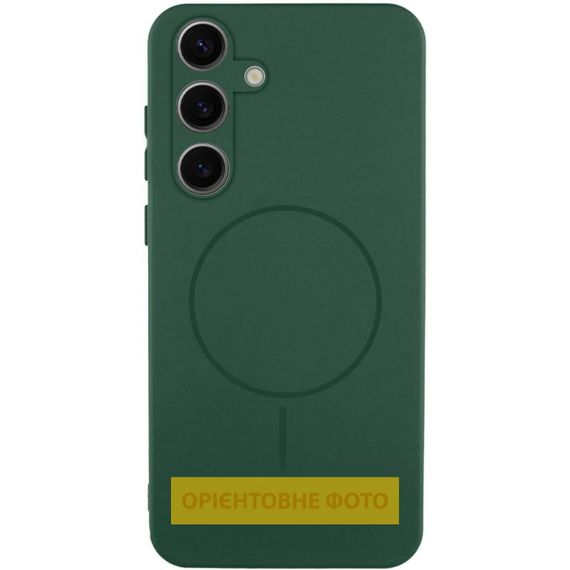 Чохол Silicone Cover Lakshmi Full Camera (AA) with MagFit для Samsung Galaxy S25 Edge Зелений / Dark green