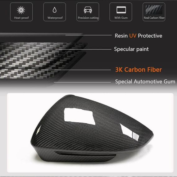 Кришки дзеркал (Карбон) для Volkswagen ID.6 2021- рр | Зображення 1