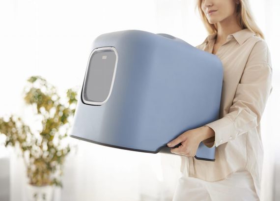 Туалет-будиночок для котів Rotho Biala 40052, закритий, з дверцятами та фільтром, синій | Зображення 5