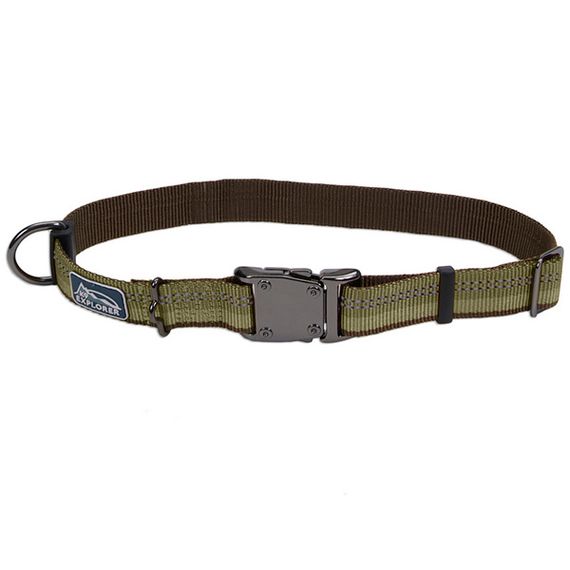 Ошейник светоотражающий для собак Coastal K9 Explorer Collar, 46-66 см, зеленый