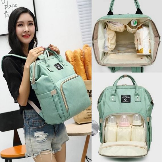 Багатофункціональний рюкзак для мам Mom Bag ∙ Сумка – органайзер з термокишенями для дитячих пляшечок та засобів гігієни | Зображення 2