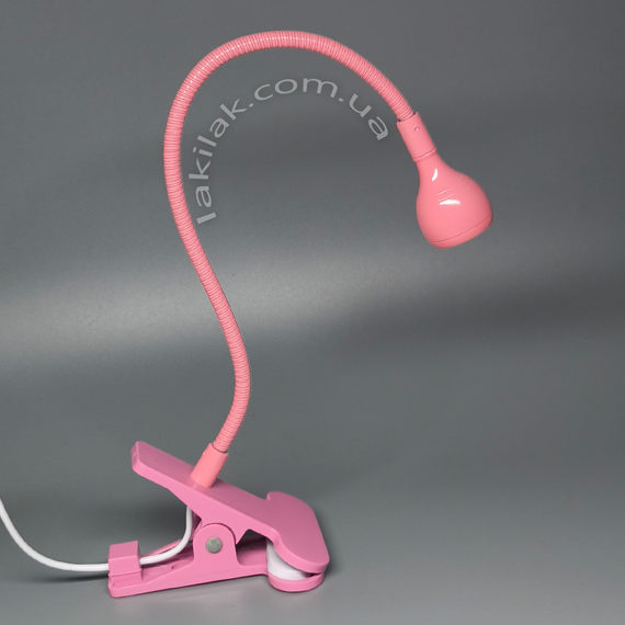 УФ лампа на кліпсі для нігтів (працює від USB) рожева 5W