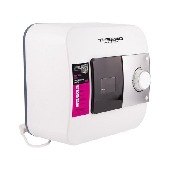 Водонагрівач електричний Thermo Alliance, 1500 Вт, "мокрий" ТЕН, 15 л над мийкою вертикальний, прямокутний, білий (SF15X15N) | Зображення 2