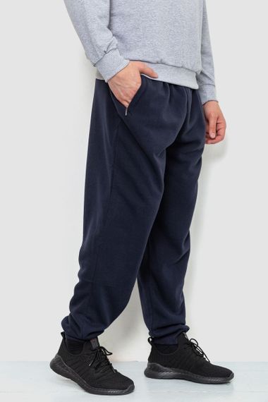 Спорт чоловічі штани на флісі, колір темно-синій, 244R4868 | Зображення 2