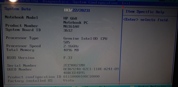 Ноутбук HP Compaq Presario CQ60 / 15.6" (1366x768) TN / Intel Celeron 585 (1 ядро з 2.16 GHz) / 4 GB DDR2 / 250 GB HDD / Intel GMA 4500M Graphics / WebCam / DVD-ROM / Windows 7 / АКБ не тримає б/в | Зображення 9