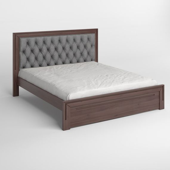 Полуторне дерев'яне ліжко Mebigrand Торонто Т3 Горіх темний/Аляска 93 (сірий) 120х190 см (MBG-8036) | Зображення 1