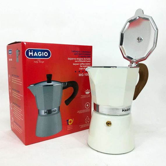 Гейзерная кофеварка из нержавейки Magio MG-1008, Гейзерная кофеварка для плиты, Гейзерная турка JO-752 для кофе | Зображення 5