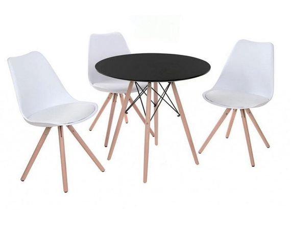 Стіл обідній Redonda (Редонда) чорний 80 см, дизайн Charles Eames, стиль лофт, модерн | Зображення 1