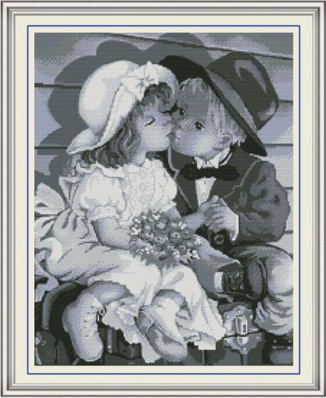 Набір для вишивання за нанесеною на канву схемою "Childhood 5". AIDA 14CT printed, 41*50 см