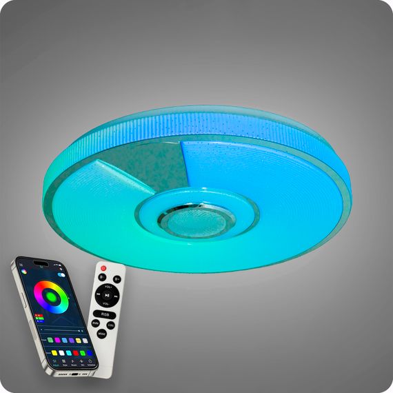 Люстра світлодіодна 517 Dlight RGB з пультом і  колонкою 80Вт Білий (02159) | Зображення 1
