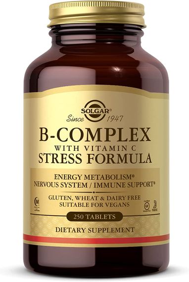 В комплекс Solgar B-Complex with Vitamin C Stress Formula 250 Tabs
