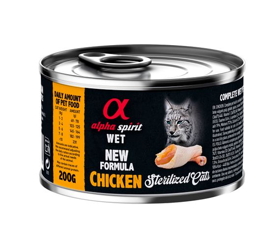 Корм Alpha Spirit Chicken for Sterilized Cat вологий з куркою для стерилізованих котів 200 гр