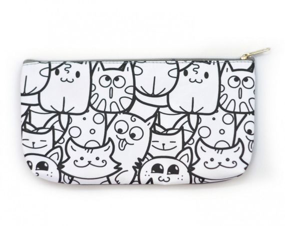 Пенал розмальовка 4Profi "Веселі коти" сіро-білий 23860