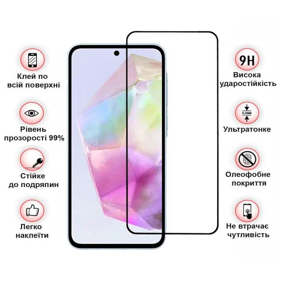 Скло захисне BeCover Samsung Galaxy A36 SM-A366 Black (712886) | Зображення 1
