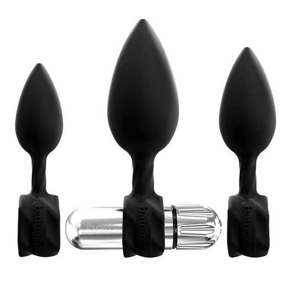 Набір анальних вібропробок Bathmate Anal Training Plugs VIBE, діаметр 2,5 см - 3,1см - 3,8см Sex Aura