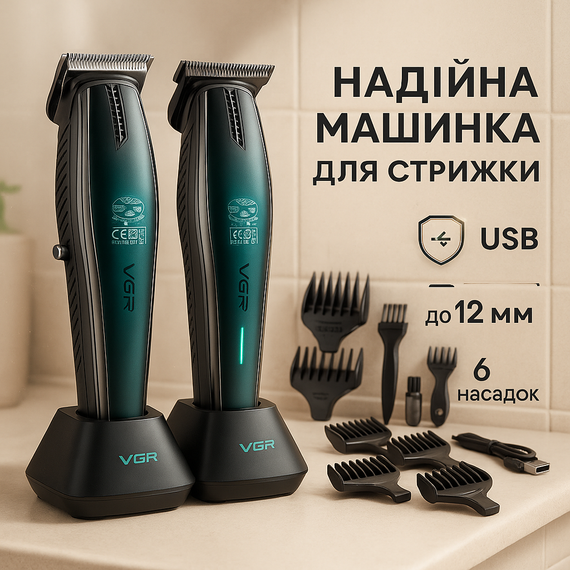 Машинка для стрижки волос мощная VGR V-270 V-992, Беспроводная аккумуляторная машинка для стрижки волос AL-49