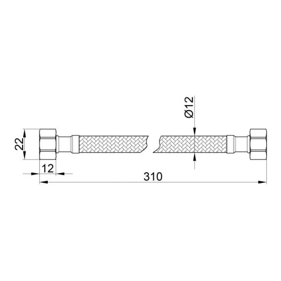 Гибкая подводка для воды Thermo Alliance Standart 20 см ГГ SD397W20 | Зображення 1