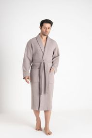 Чоловічий мусліновий халат Nusa 24670 сірий 4XL