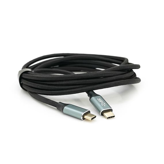 Кабель Type-C to Type-C (USB 3.2 GEN2 male to male), обплетення, Black, довжина 3м, підтримка 100W/10Gbps, 4K60HZ audio/video outpout, BOX