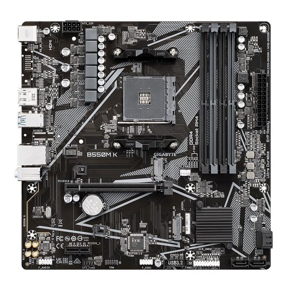 Материнская плата GIGABYTE B550M_K sAM4 B550 4xDDR4 M.2 HDMI DP mATX