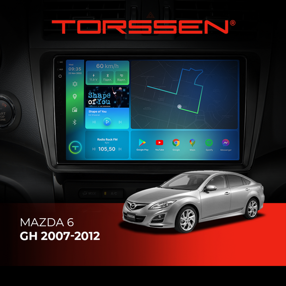 Штатна магнітола Torssen 2K Mazda 6GH 2007-2012 F98256 4G Carplay DSP