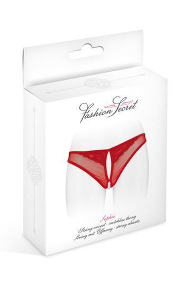 Трусики с жемчугом и доступом Fashion Secret Sophie Red | Зображення 2