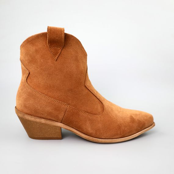 Черевики козаки жіночі замшеві байка 590357 Руді 36 37 38 39 40 41