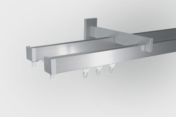 Карнизи для штор стіновий Арин Квадро подвійний Сталевий 425 див.