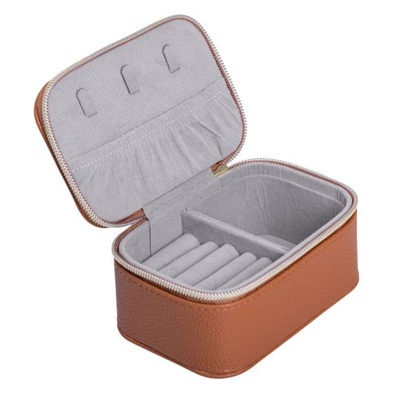 Скринька для прикрас з еко шкіри на блискавці міні органайзер для ювелірних виробів HP-5-26BR | Зображення 1