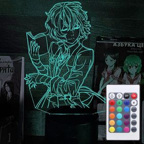 Акриловый светильник-ночник с пультом 16 цветов Осаму Дазай 2 tty-n002317