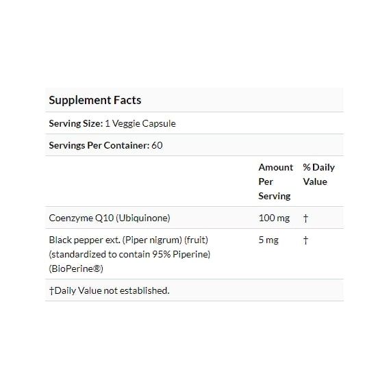 Коэнзим Doctor's Best High Absorption CoQ10 with BioPerine 100 mg 60 Veg Caps DRB-00069 | Зображення 2