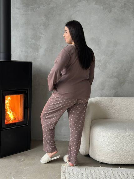 Тепла жіноча піжама PLUS SIZE з мікрофлісу | Зображення 6