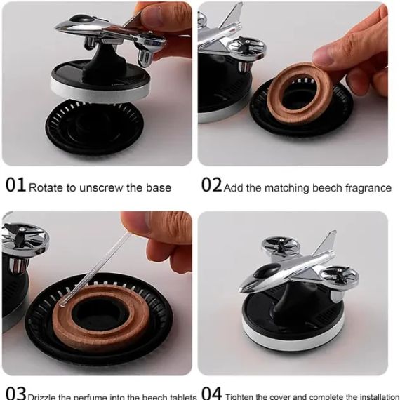 Ароматизатор на сонячних батареях у машину Літак винищувач з турбінами | Зображення 4