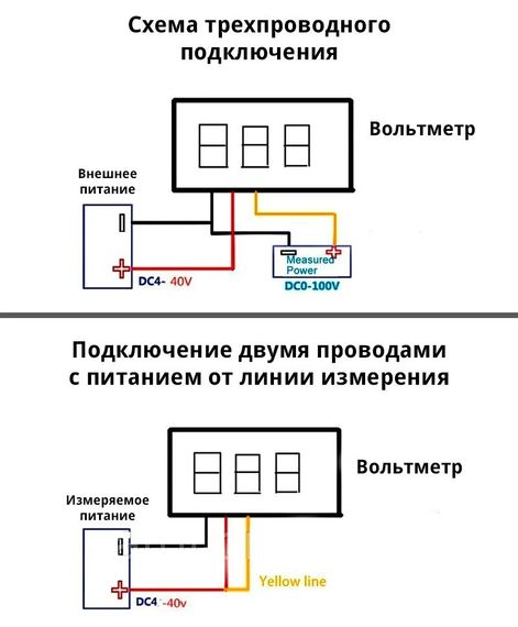 Вольтметр маленький 0,28-дюймовый красный 0-100V | Зображення 4