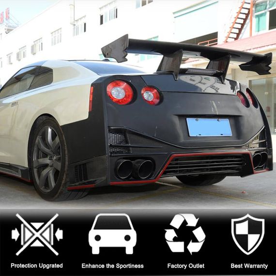 Диффузор заднего бампера (2009-2015, Карбон) для Nissan GT-R | Зображення 2