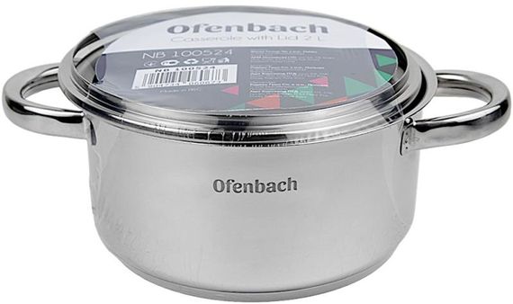 Каструля індукційна Ofenbach Casserole із нержавіючої сталі 2л зі скляною кришкою | Зображення 5