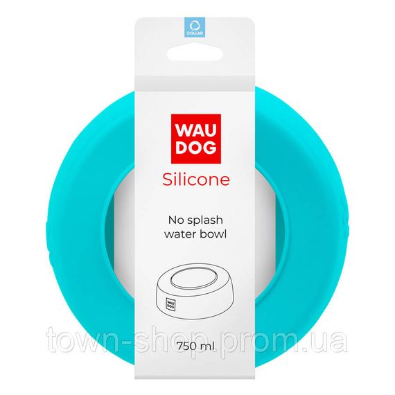 Миска-непроливайка  WAUDOG Silicone, 750 мл голубой
