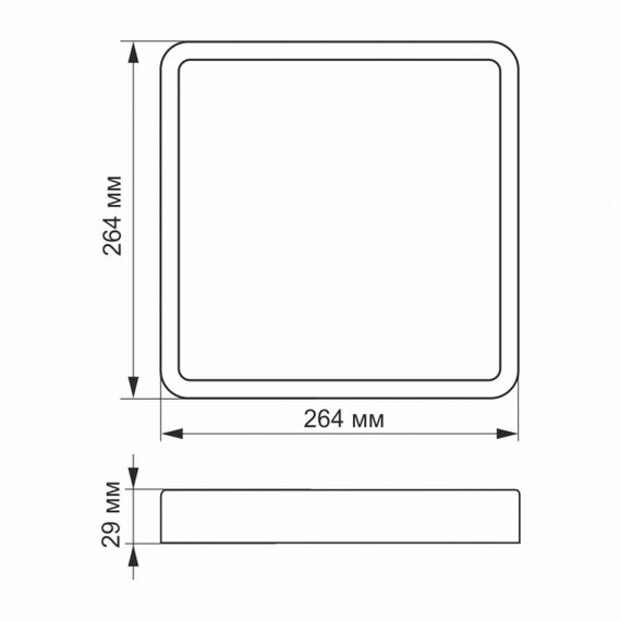 LED Світильник накладний квадрат VIDEX 24W 5000K White | Зображення 3