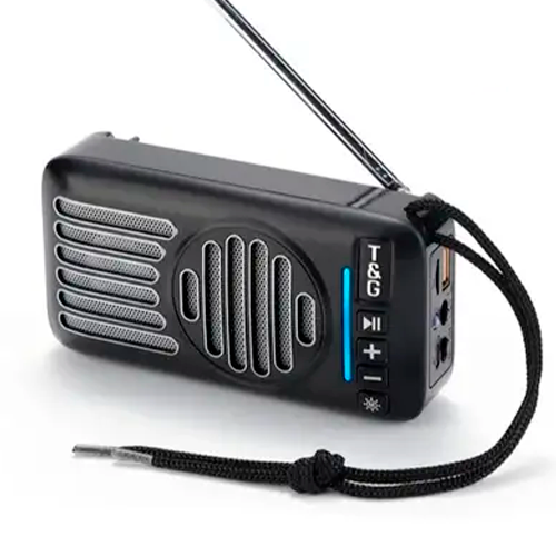 Портативна Bluetooth колонка TG368 з функцією гучного зв'язку, радіо, сонячна батарея, чорна | Зображення 2