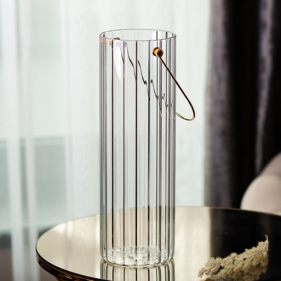 Декоративна скляна ваза для квітів з ручкою 29 см HP-1726 | Зображення 4